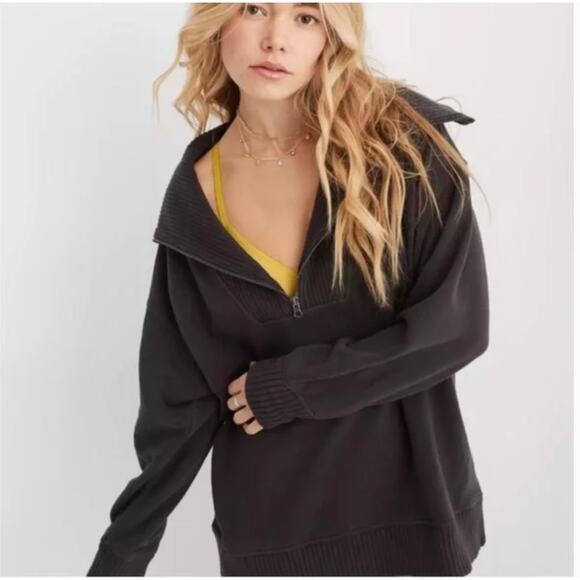 Aerie Down to Earth Quarter Zip Up Sz M - Picture 1 of 4